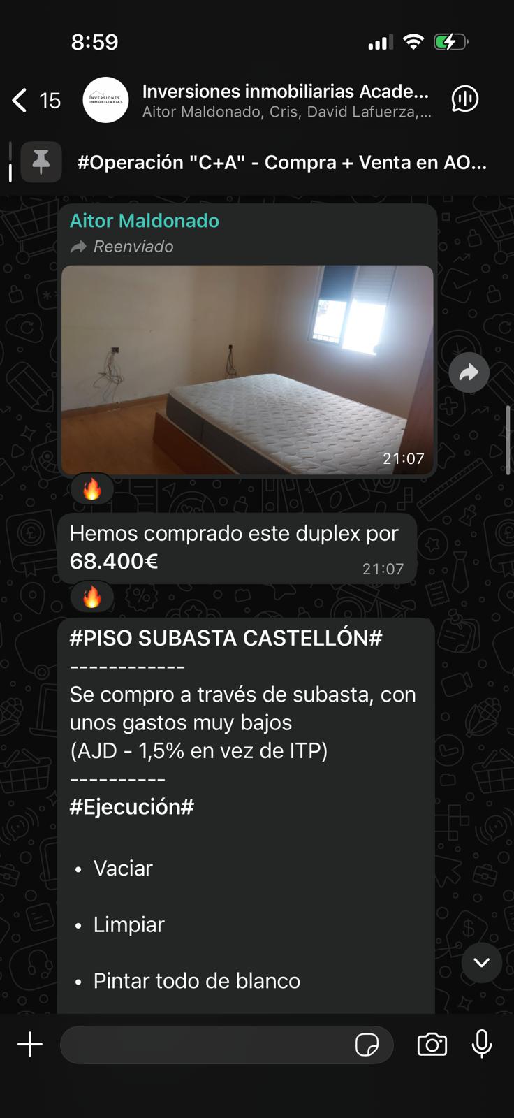 Captura WhatsApp operación inmobiliaria 1